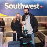 Danitza, Esteban and Winky checking in at the Southwest Counter