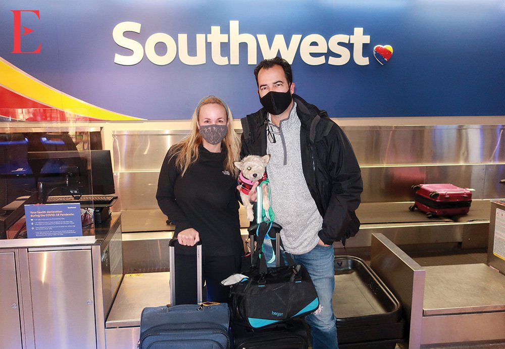 Danitza, Esteban and Winky checking in at the Southwest Counter