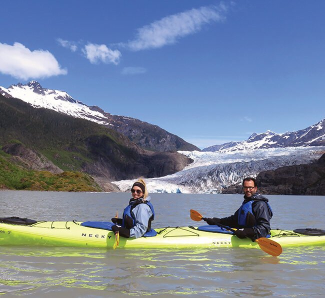 Kayaking to Mendenhall Glacier