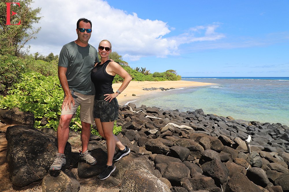 Esteban and Danitza at Pilaa Beach in Kauai