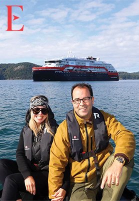 Danitza and Esteban on a Zodiac expedition