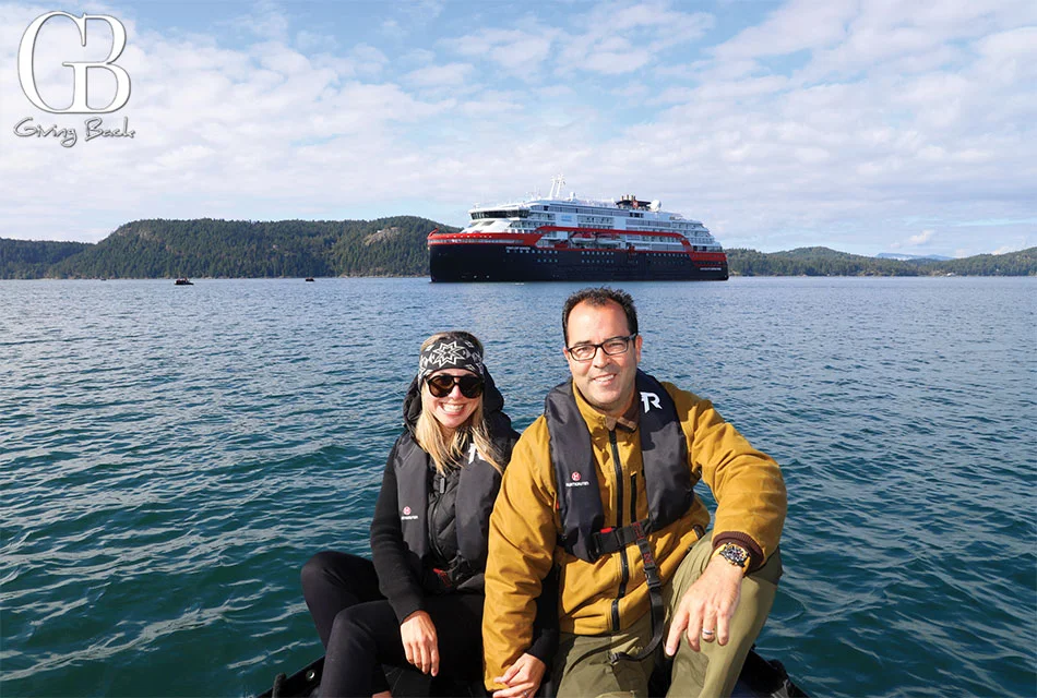Danitza and Esteban on a Zodiac expedition